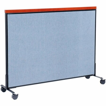INTERION BY GLOBAL INDUSTRIAL Interion Mobile Deluxe Office Partition Panel, 60-1/4inW x 46-1/2inH, Blue 694973MBL